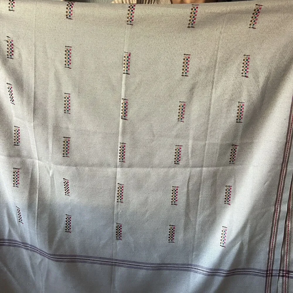 VTG  Woven bohemian geometric raw edge fringe colorful Table Runner home‎ decor